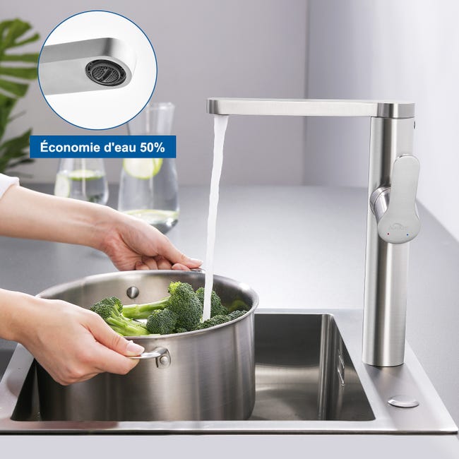 Robinet d'évier de cuisine à eau froide avec fonction d'extension Moselota  - Conforama