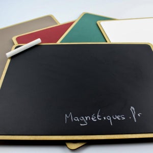 Tableau à Craie Noir Magnétique avec Cadre en Bois 80x50cm
