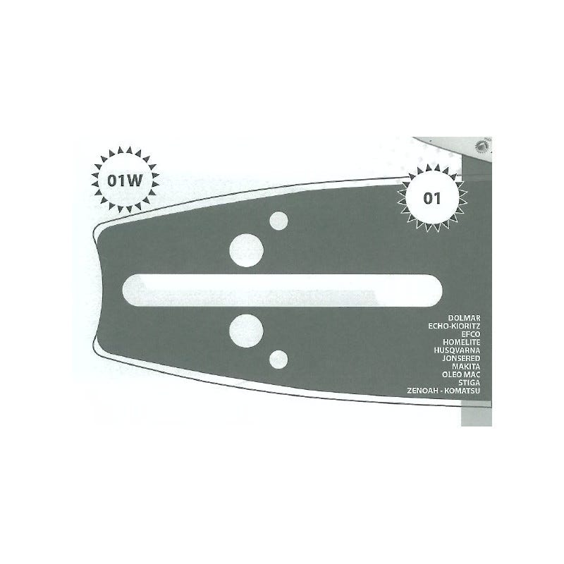 Chaîne de tronçonneuse - 50 Entraineurs - Pas 3/8LP - Jauge 0.50 (1.3mm) -  Guide de 35 cm