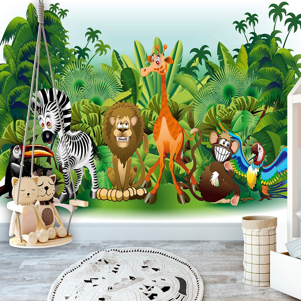 jardin, paresseux, animaux, monstre, les enfants, jungle, les plantes,  salle de jeux, forêt tropicale, la paresse Papier peint
