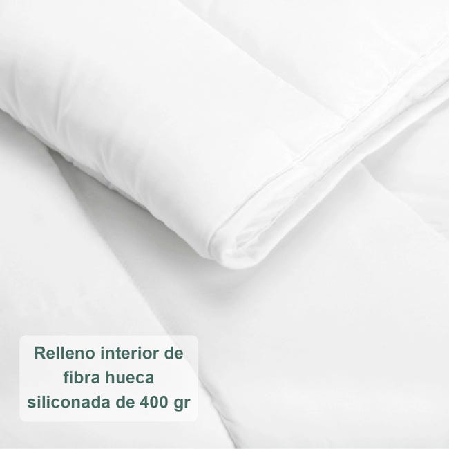 Relleno nórdico Fibra Anti ácaros 400 gr/m² blanco 220x220 cama