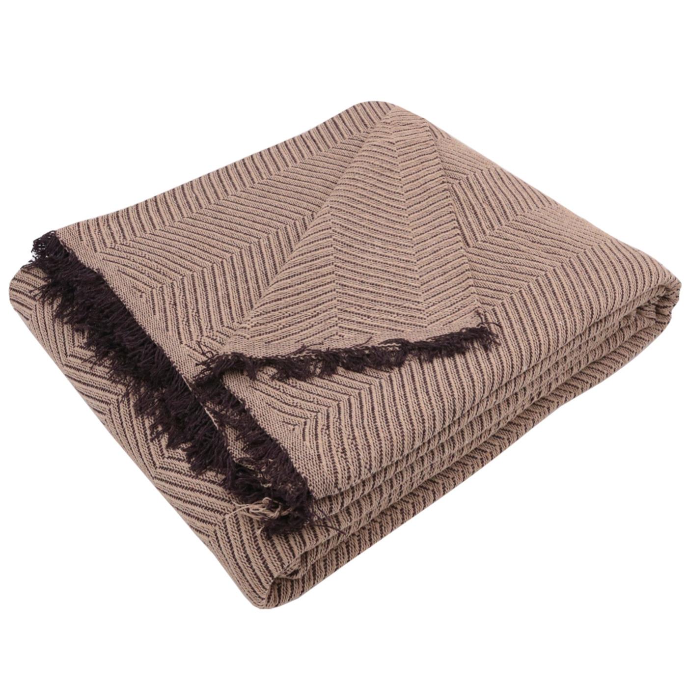 Colcha Multiusos Lisa Oporto - 180 X 290 Cm, Mezcla Algodón/Poliéster, Para Sofá, Cama O Mesa (Color Camel)