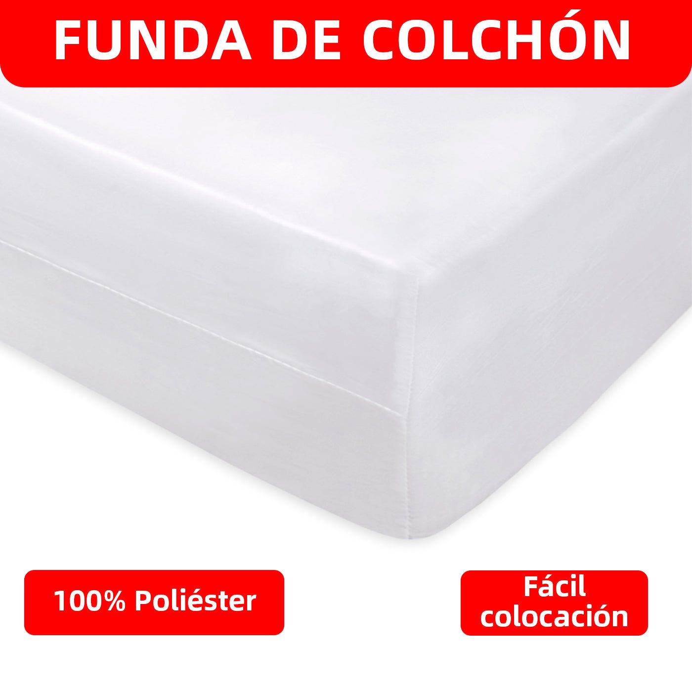 Funda Protector De Colchón Con Cremallera Transpirable Blanco