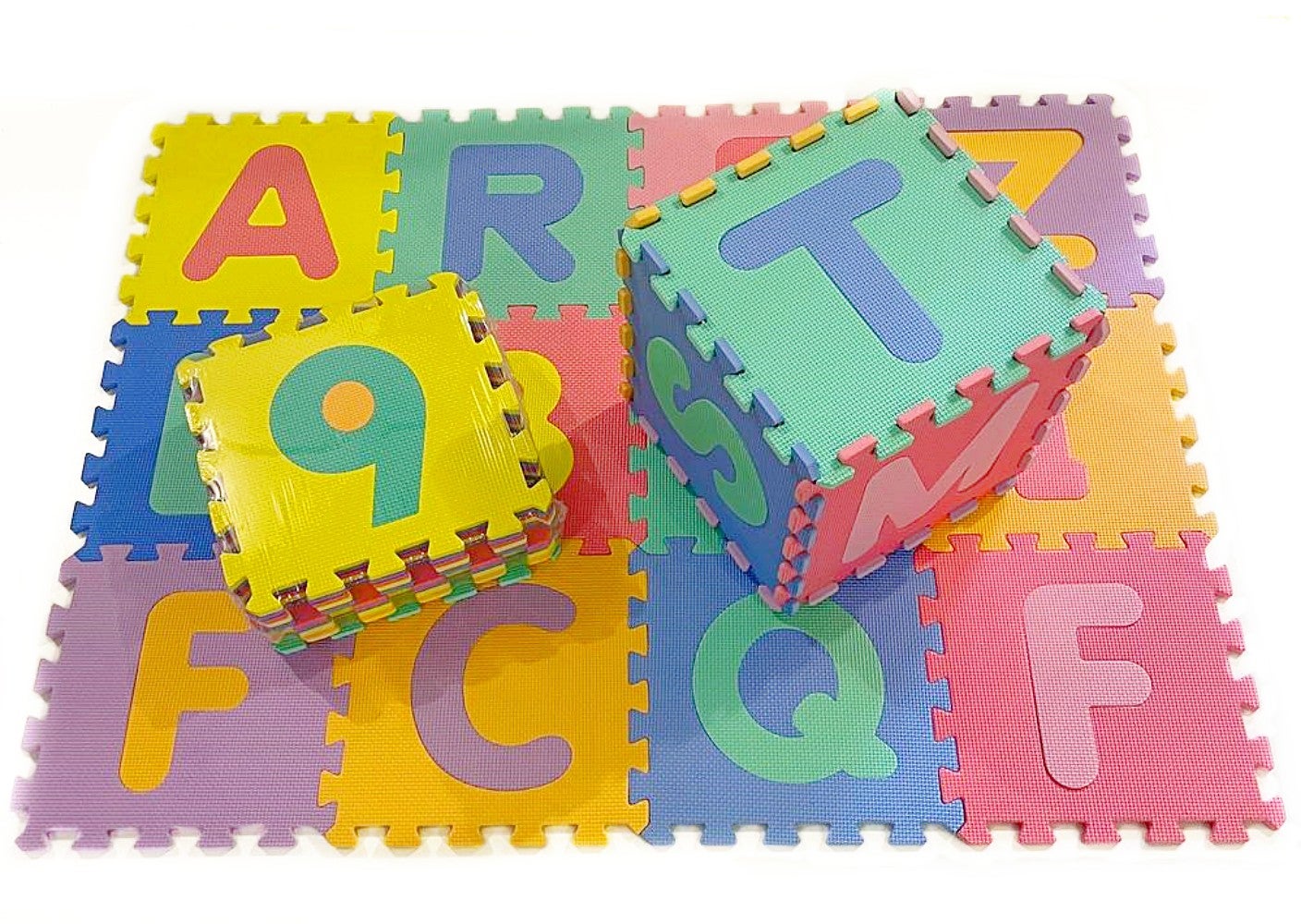 Suelo para niños puzle 31,5x31,5x1cms de goma Eva Letras,números. Pack 26  piezas ( Letras A-Z)