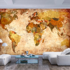 Carte du monde en pinboard avec 40x punaises colorées - 60 x 40 cm