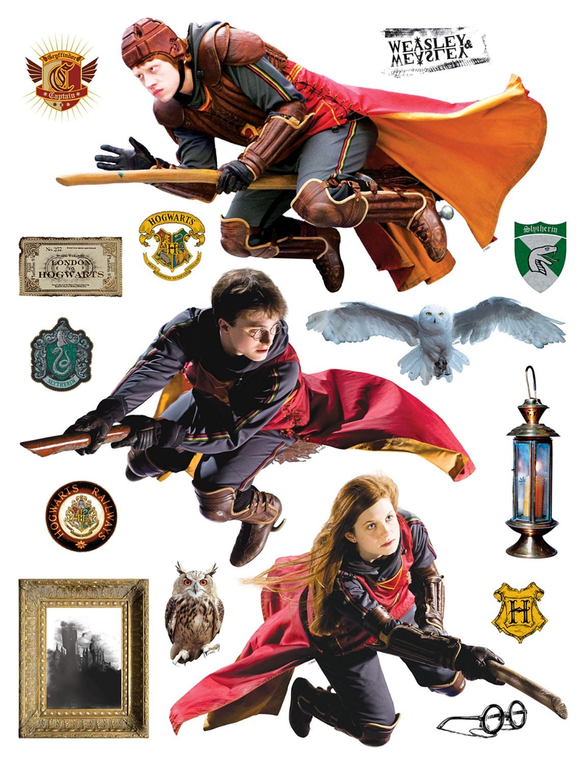 Sticker Décoratif Harry Potter gris et rouge - 85 x 65 cm