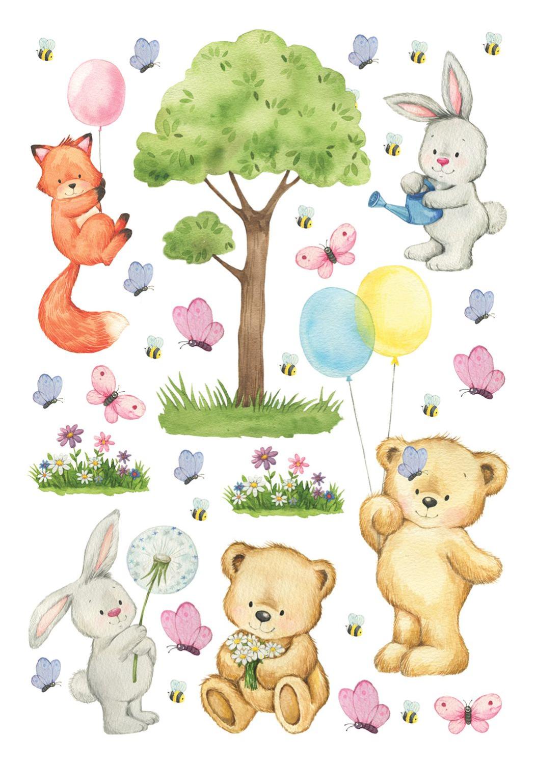 Misura Altezza Bambino Metro Da Parete Per Bambini Animali Della Foresta - Adesivo 50-150cm, PVC, Decorazione Cameretta Metro Da Muro Bambini - Foto 11