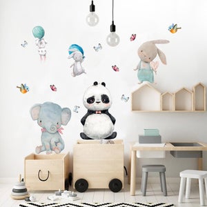 Adesivi murali bambini - Arcobaleno - Set di pesciolini colorati - Stickers  cameretta Dimensione LxH: 52cm x 105cm