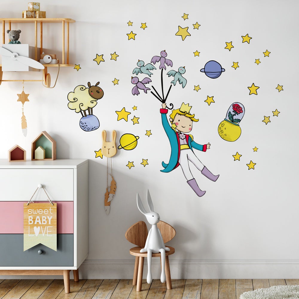 Carta da parati api stilizzate decorazione bambini e adesivi murali