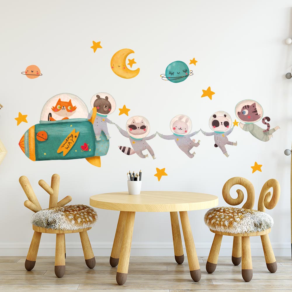 Kina- Adesivi murali in tessuto con fantasia adatta a camerette per bambini
