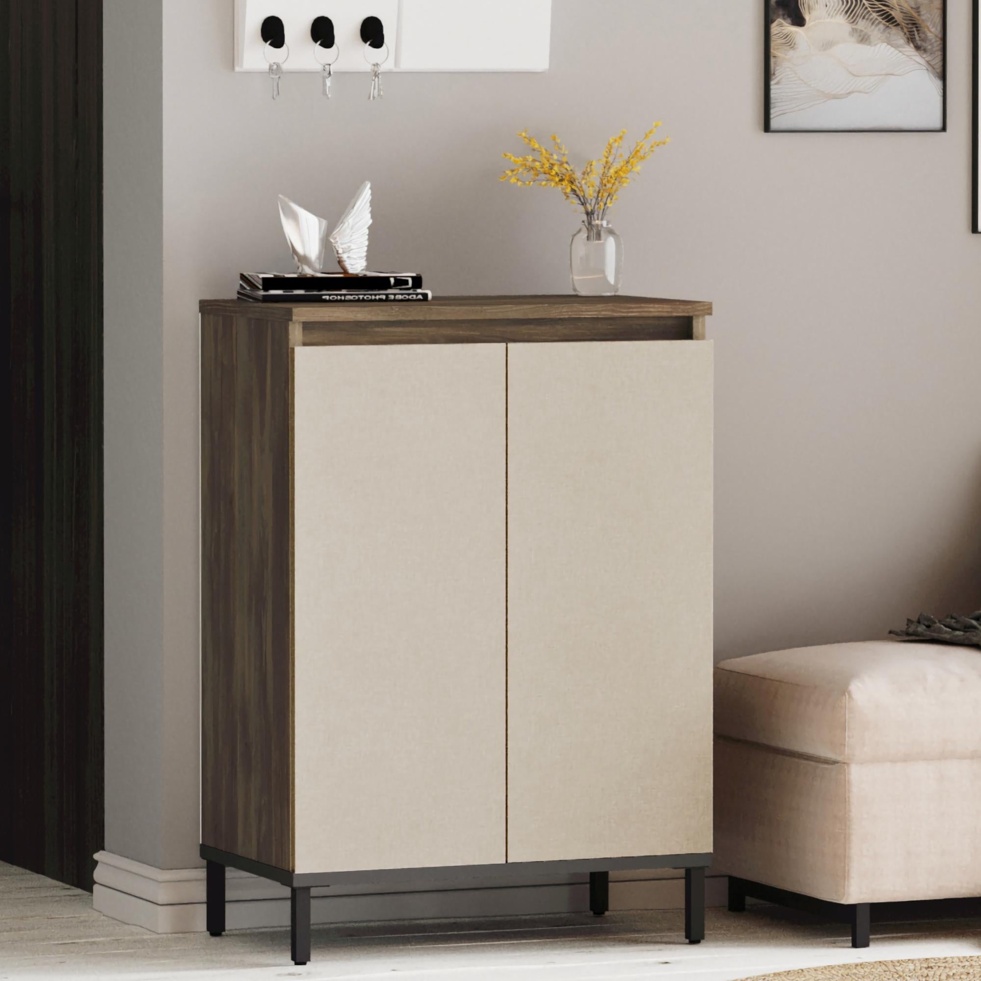 Credenza En.casa Con Cassetti E Ante – 100x120x38 Cm, Effetto Rovere, Design Moderno, Per Soggiorno E Studio