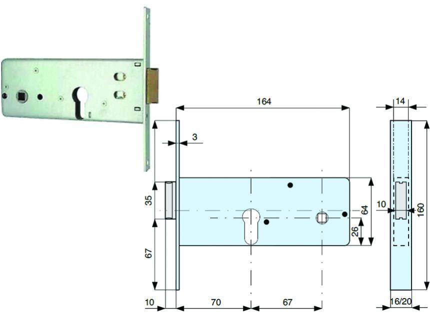 Serratura CISA Per Fasce - Con Scrocco Incorporato - Intercambiabile Serie 14010