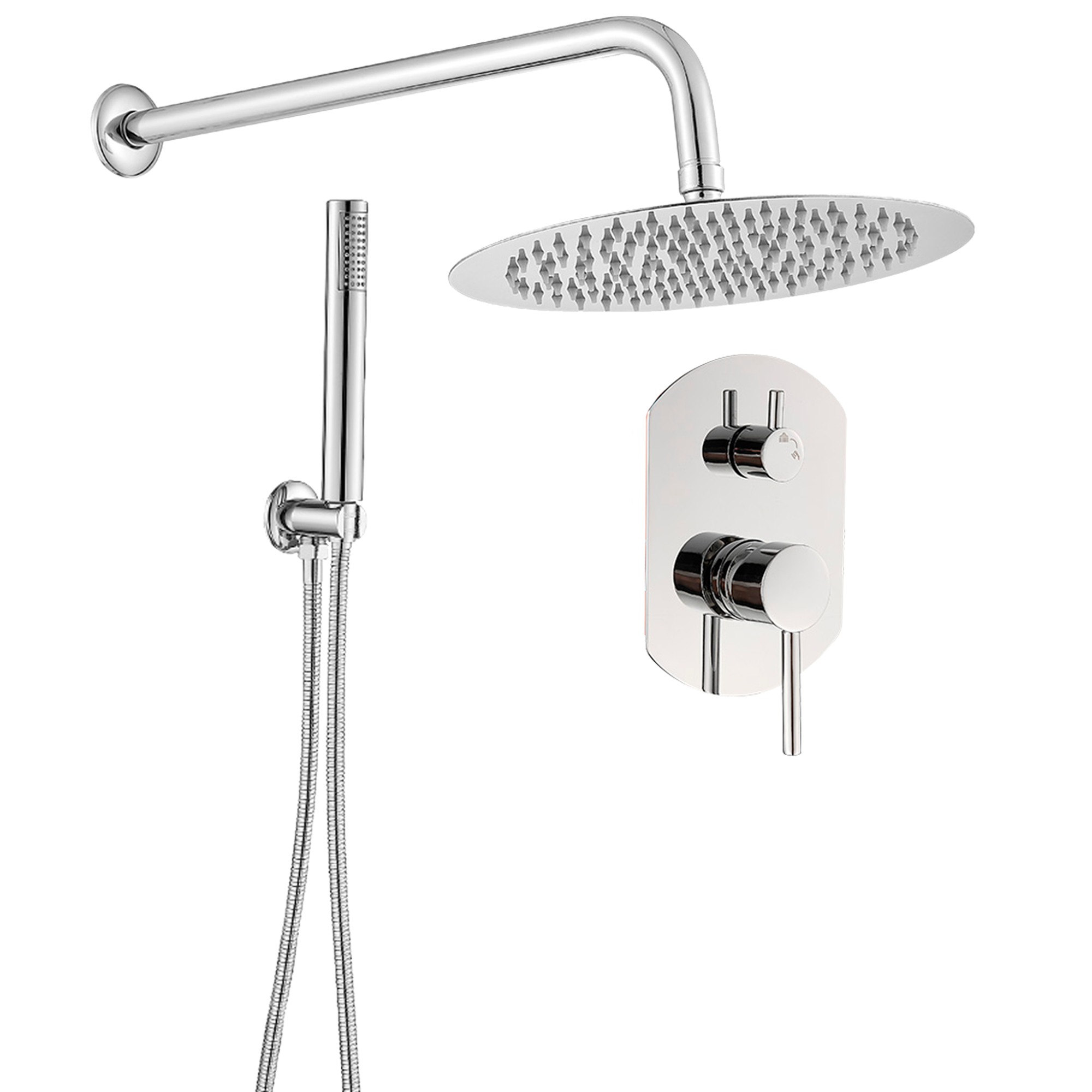 Cabina Doccia Rea Axin 80X80 Chrome + Piatto Doccia Savoy White
