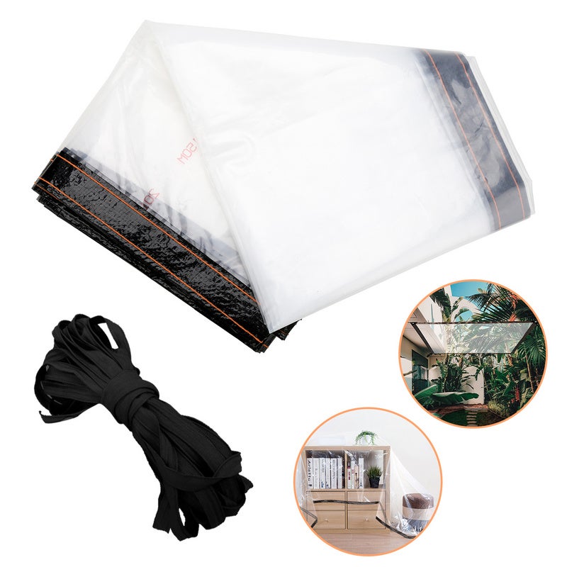 Bâche Transparente avec Oeillets Exterieur Plastique Serre terrasse bâches  de Protection étanche pour extérieur Meubles Jardin 2x1m