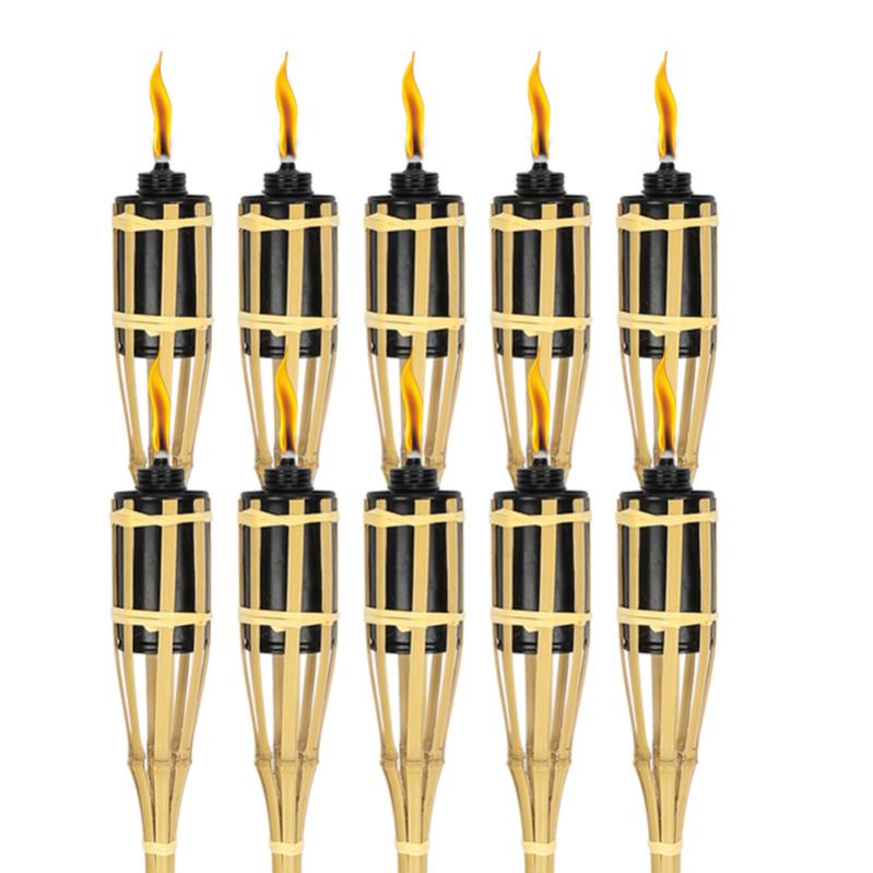 40 Torches De Jardin En Bambou - 90 Cm - Avec Mèche - Ambiance Fête & Extérieur