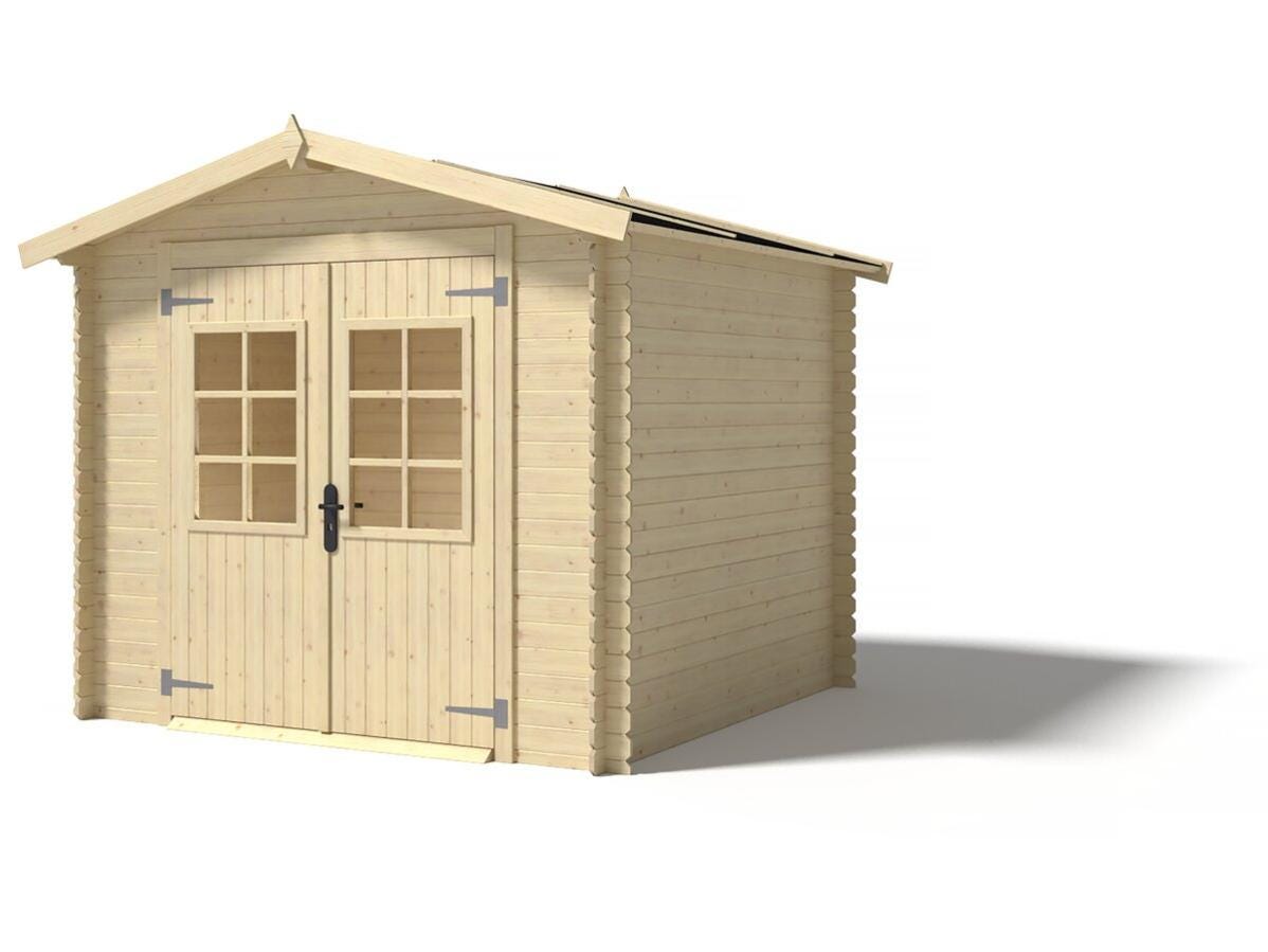 Abri de jardin en bois - 6,05m2 - 2,46x2,46m - Ep. 19mm - Couleur