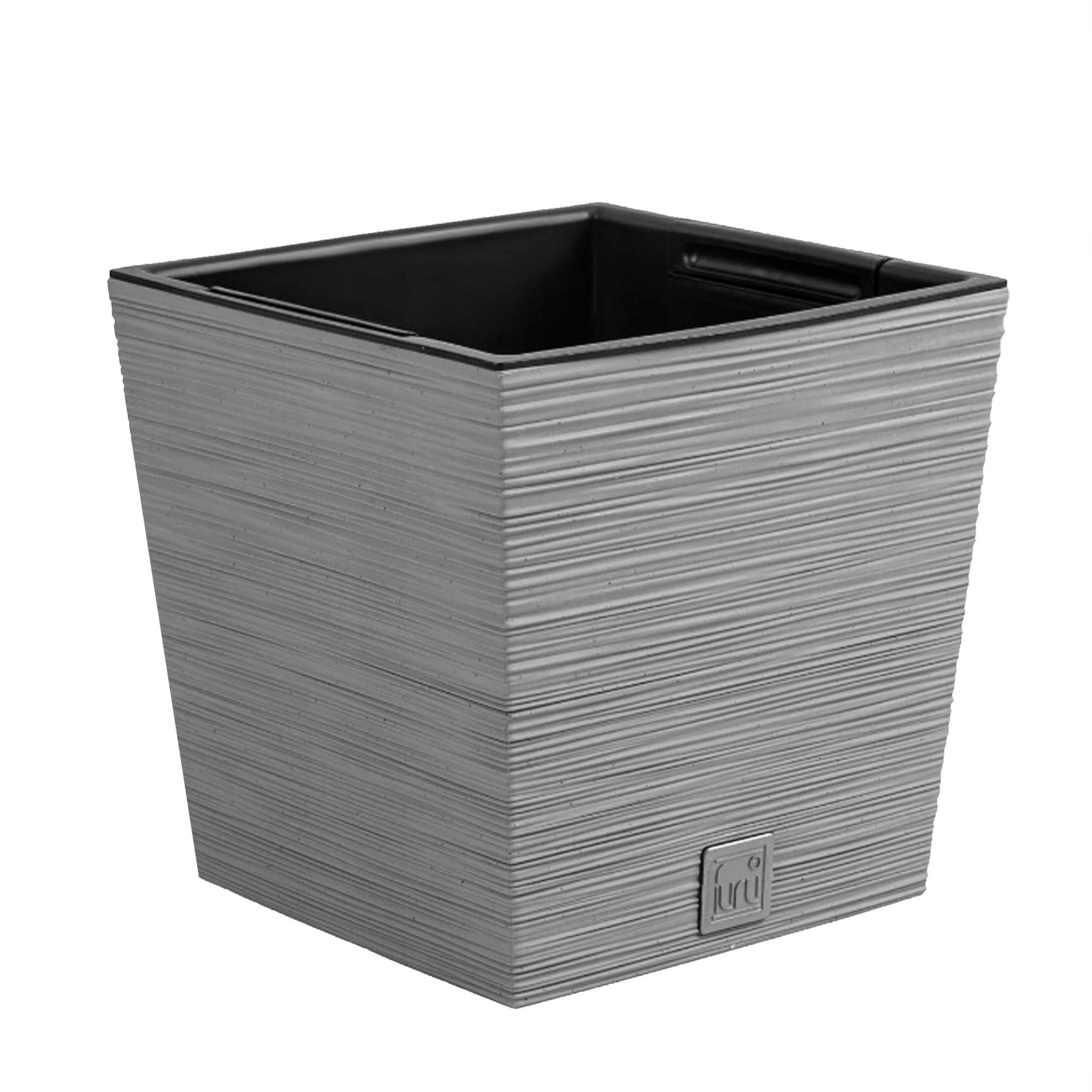 Vaso con riserva acqua 20x20x38cm Cemento - FURU | Leroy Merlin