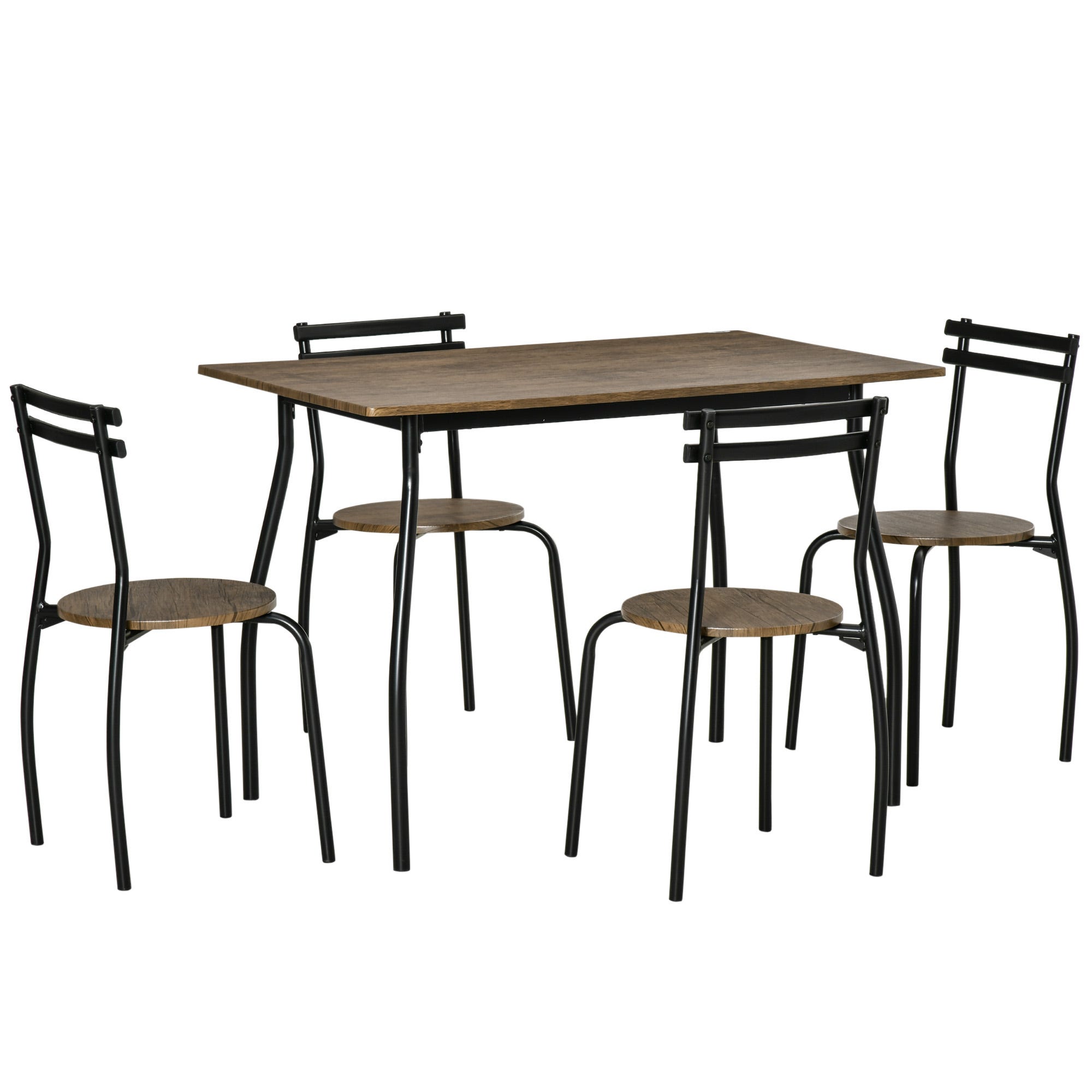 Tavolo e sedia da cucina, con struttura in acciaio e MDF. Set