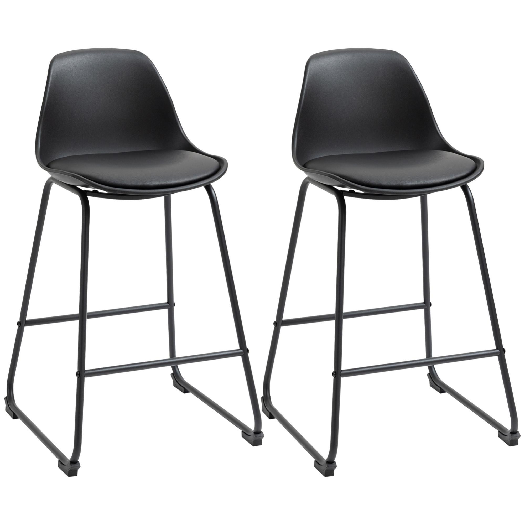 HOMCOM Sgabelli Da Bar In Acrilico Trasparente E Legno – Set Di 2 Con Poggiapiedi, Design Contemporaneo, 39x44x78 Cm