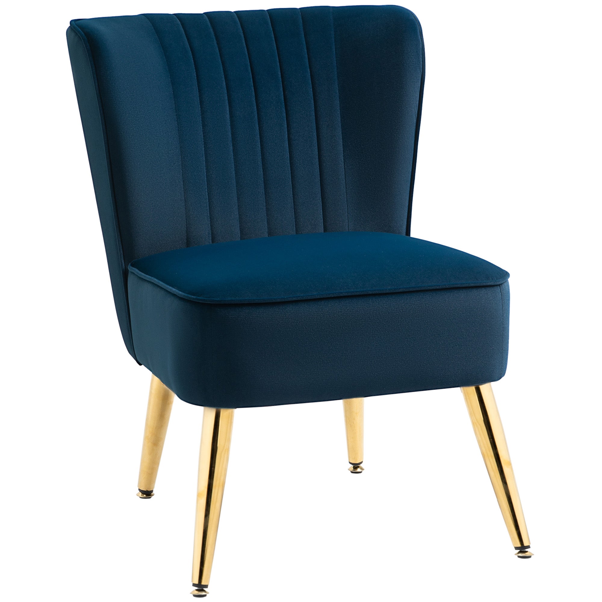 HOMCOM Poltrona Moderna in Stile Scandinavo per Soggiorno, Poltroncina  Imbottita e Rivestita in Tessuto Vellutato, 56x65.5x82.5cm, Blu