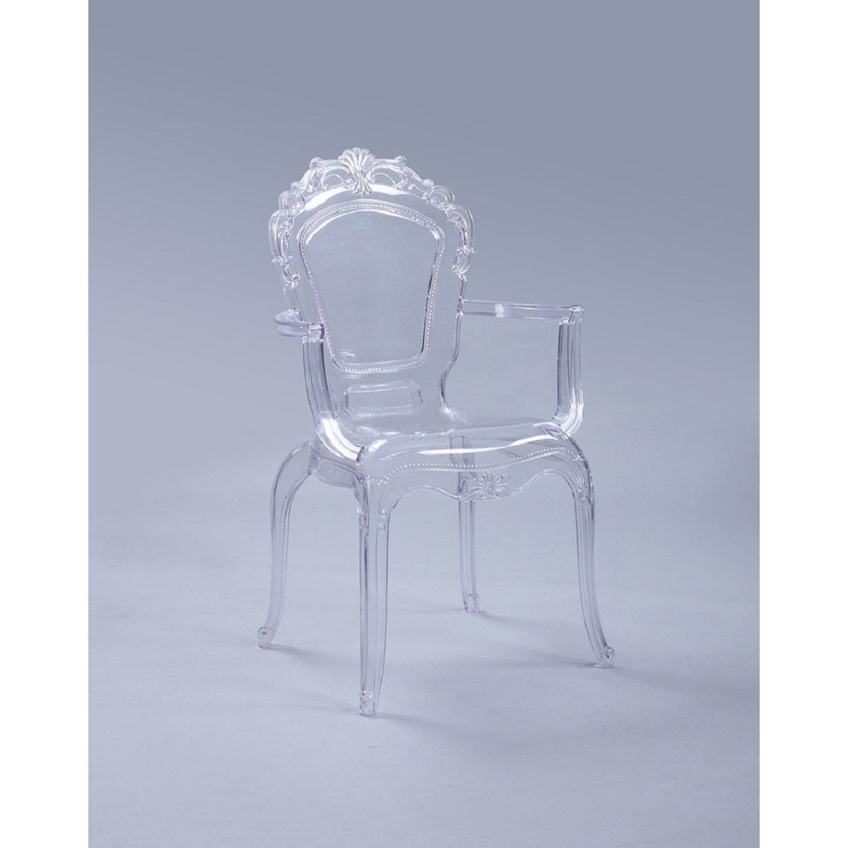 Sedia con braccioli Barocco trasparente - policarbonato