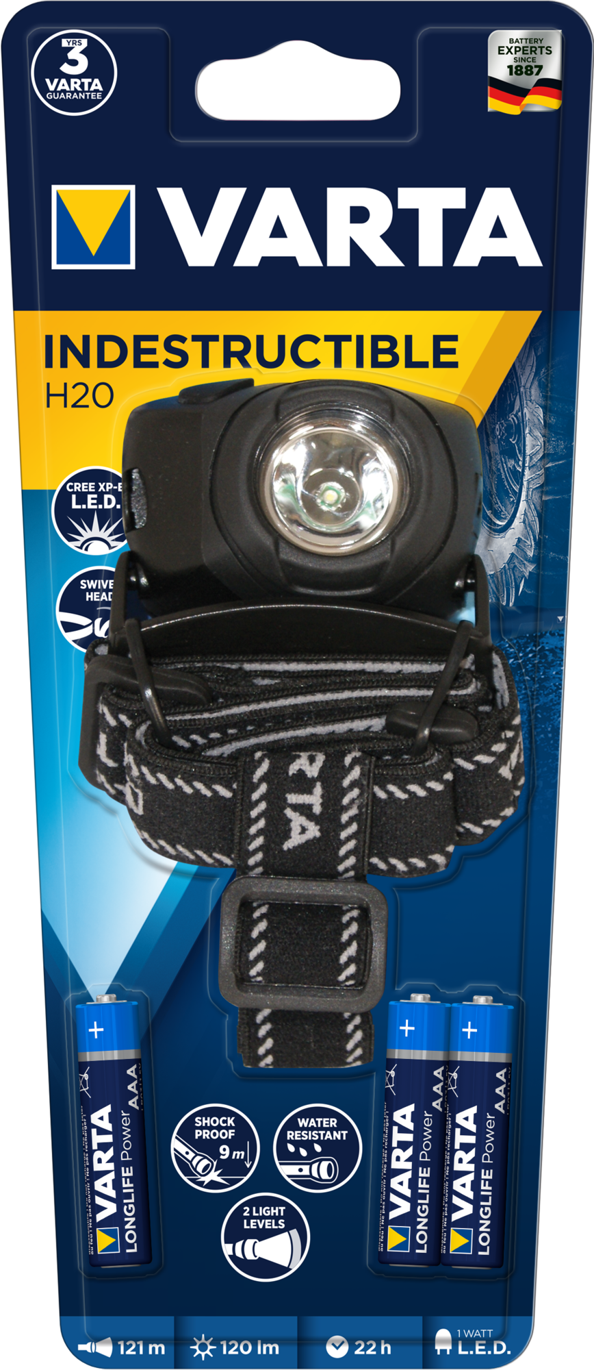 Lampe frontale LED Indestructible H20 - 1 W - A pile - 17731