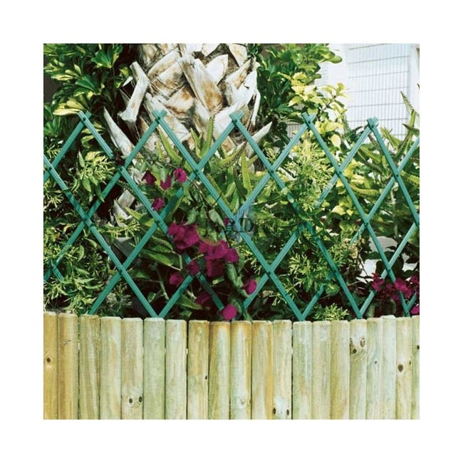 Celosía PVC verde de 100 x 200 cm, para enredaderas. Útil para jardines,  vallas, decoración, sujeción de plantas, verde