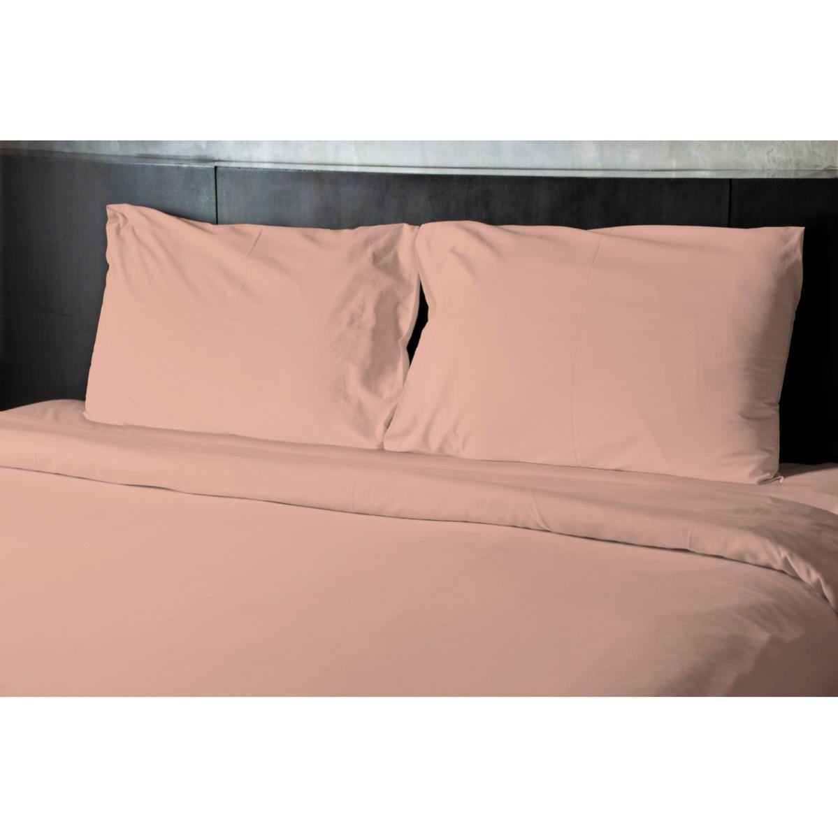 DRAP PLAT 100% COTON 57 FILS COULEURS - Rose, MATIÈRE - 100% COTON, TAILLES - 240 x 300 cm - 3