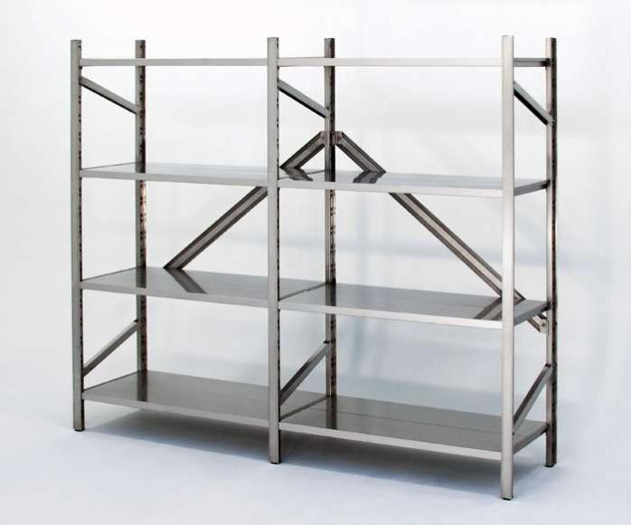 Scaffale 80x40x150 scaffalatura 3 ripiani forati acciaio inox cucina ristorante pizzeria RS7970