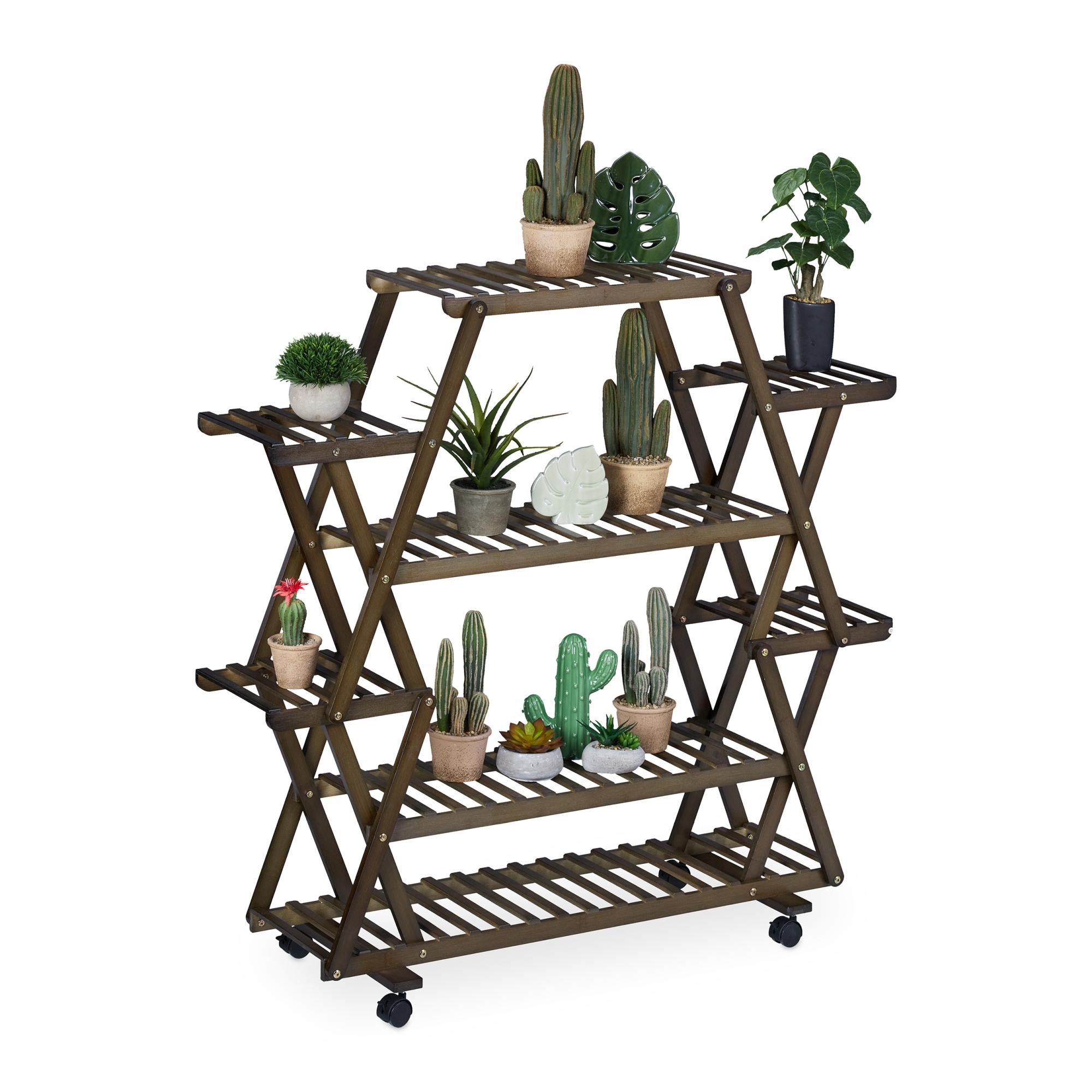 Relaxdays Scaffale A Scala Portapiante In Metallo - 5 Ripiani Bianchi, 96,5x45x22 Cm, Fioriera Da Interno Ed Esterno, Acciaio Verniciato