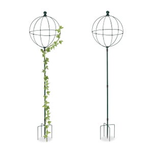 Relaxdays Set da 4 Supporti per Rampicanti, HxLxP 120x32x32 cm, Graticolato per  Piante e Rose, Metallo e Plastica, Verde