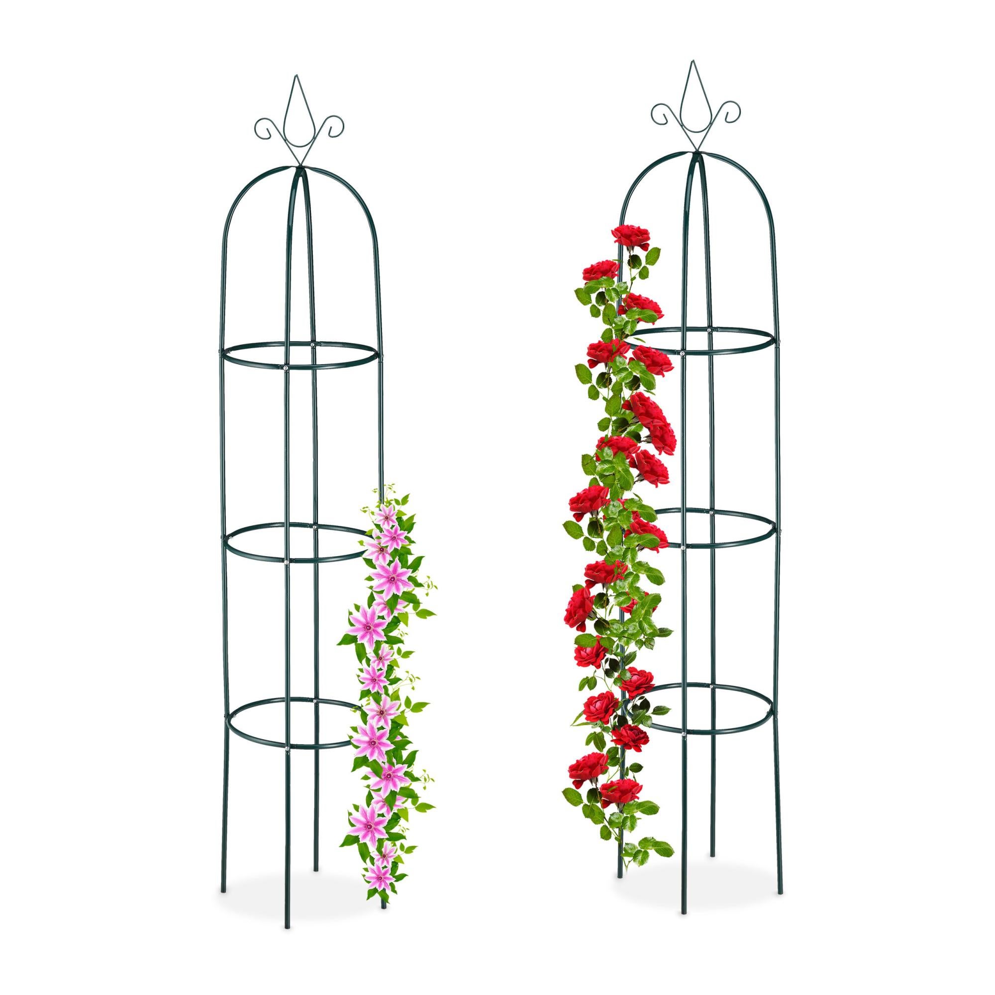 Relaxdays Set 3 Tralicci Legno Per Piante Rampicanti 180x60cm - Grigliato Estensibile Fiammato Per Giardino - Foto 3