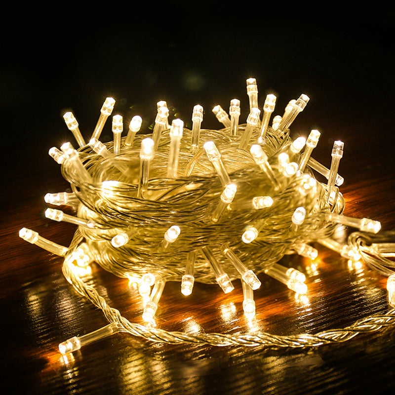 10m 100 LED Guirlande Lumineuse Étanche Éclairage Noël Lumières Rideau  Lumières, Blanc Chaud