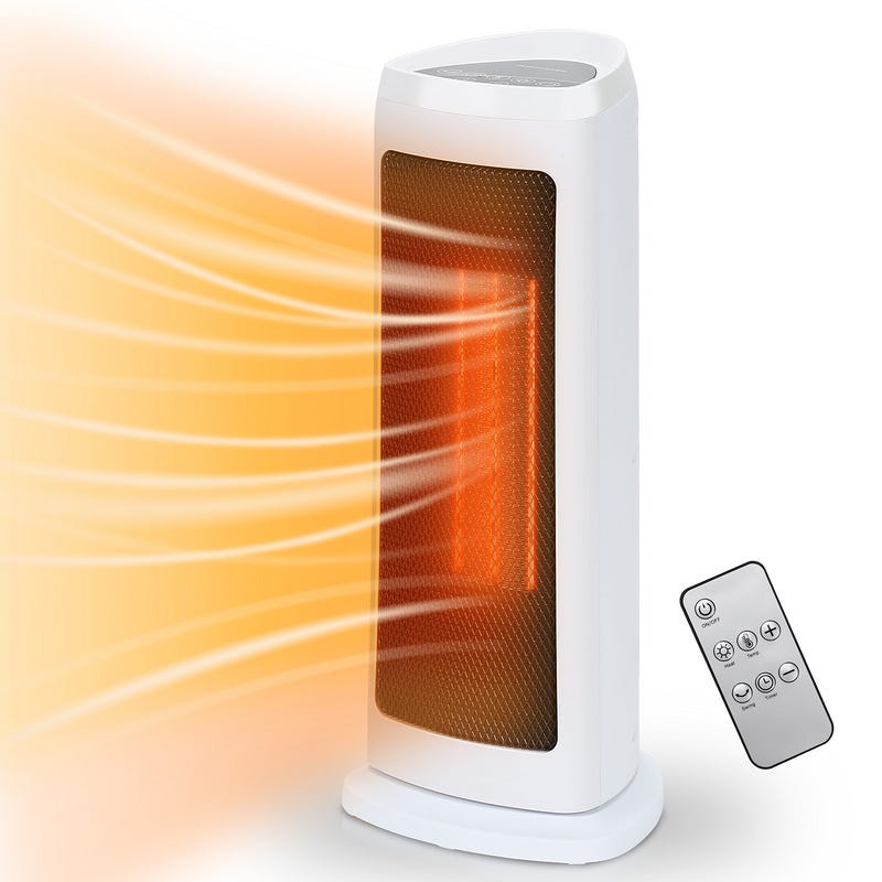 Pro Breeze Radiateur soufflant Céramique 2000 W - Chauffage d'appoint  mobile - Oscillation Automatique - 2 Réglages de Température - Blanc :  : Cuisine et Maison