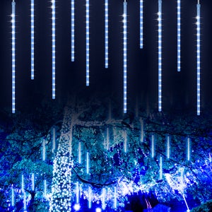 Guirlande lumineuse DEL de style glaçon à 8 modes d'éclairage -  Intérieur/Extérieur - 640 DEL - Bleu - 20.11 m