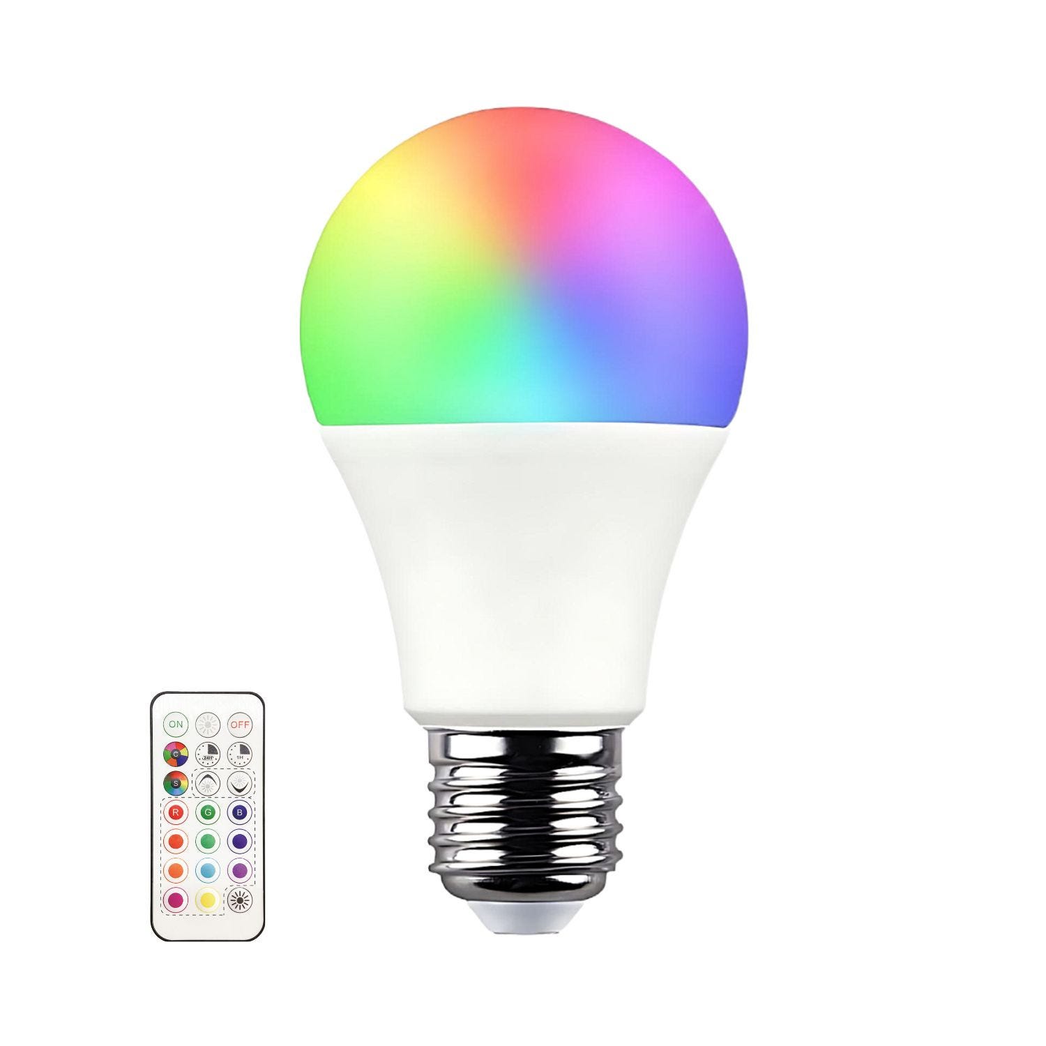 Elettrico-store materiale elettrico online al miglior prezzo - LAMPADINA  LAMPADA LED RGB TELECOMANDO LUCE MULTICOLOR E27 E14 RGB+TELECOMANDO