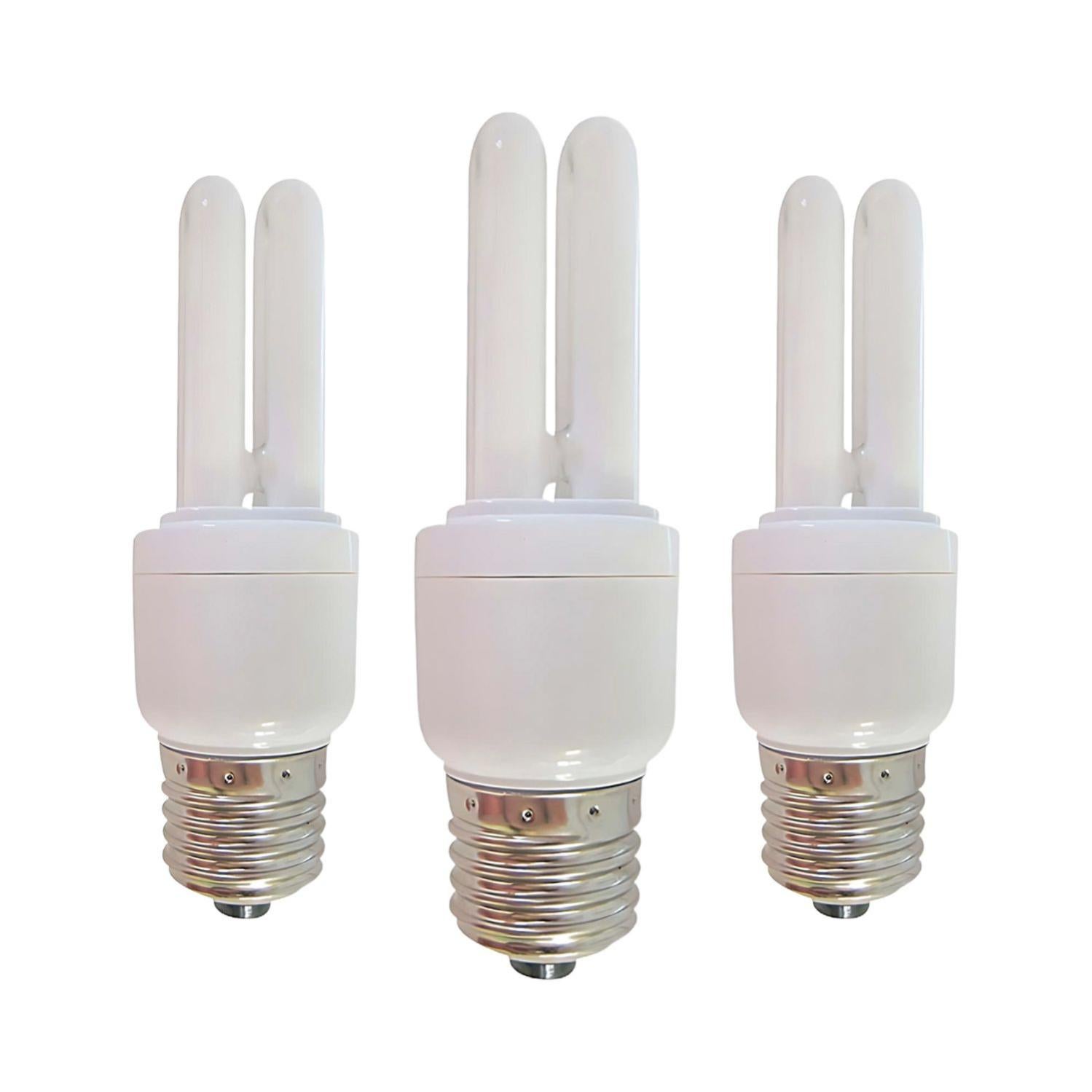 Pack 3 Ampoules CFL à économie d'énergie 2U E27 11W 528lm 7hSevenOn