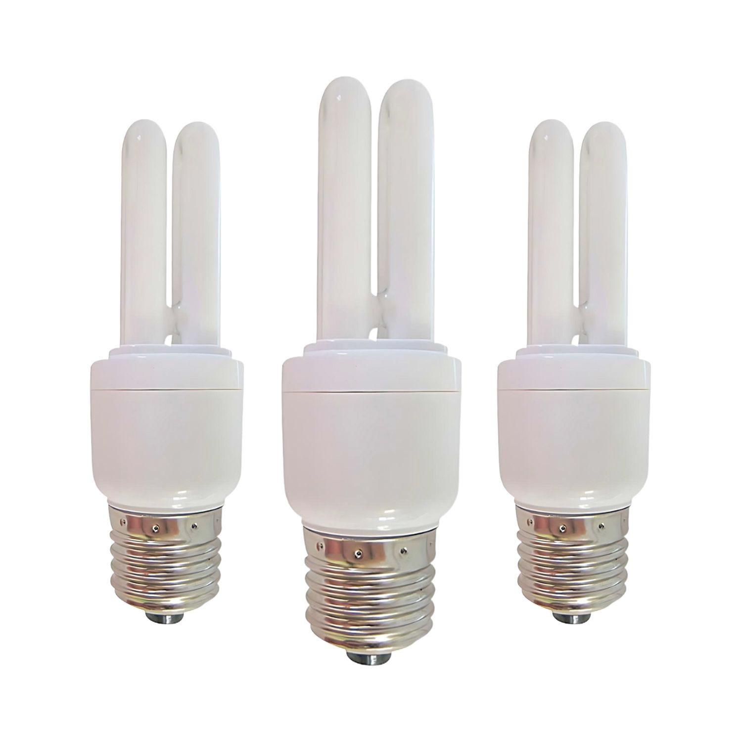 Pack 3 Ampoules CFL à économie d'énergie 2U E27 11W 528lm