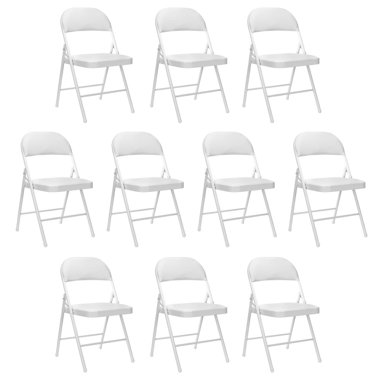 Confezione da 10 sedie pieghevoli imbottite bianche 7house
