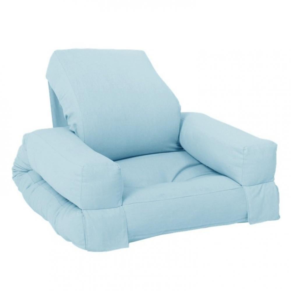 Fauteuil futon standard convertible MINI HIPPO couleur bleu ciel
