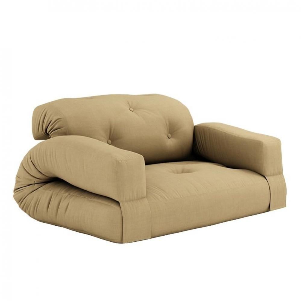 Canapé futon standard convertible HIPPO SOFA couleur beige blé Leroy