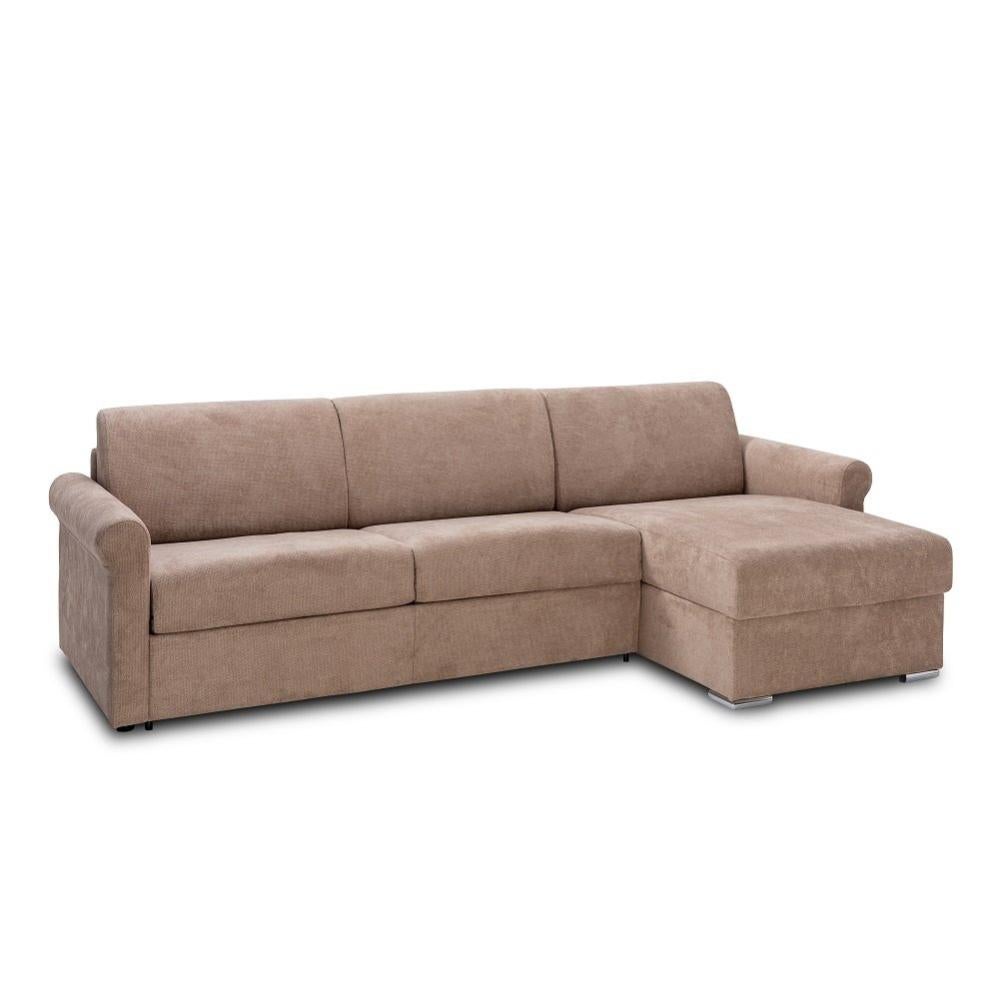 KYLIAN Canapé d'angle convertible + coffre de rangement - Tissu Noir et gris - L