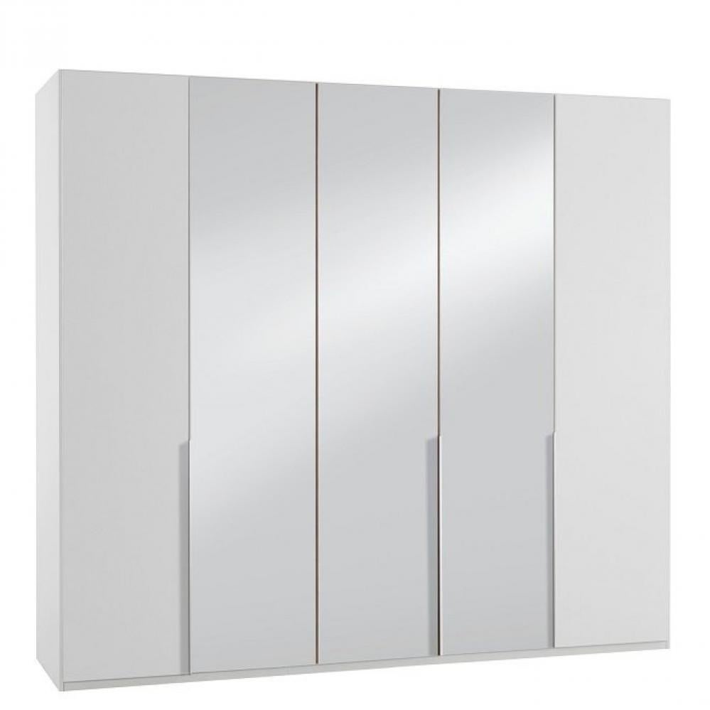 Armoire 5 portes 3 miroirs WILMA 225 cm blanche Leroy Merlin