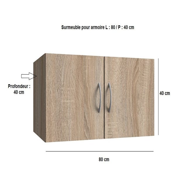 Colonnes de rangement, meubles et rangements, Armoire de rangement d'angle  LUND 1 porte chêne naturel 80 x 80 cm