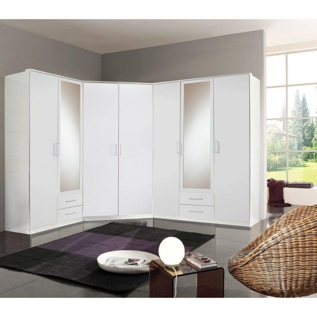 Dressings et armoires, meubles et rangements, Composition d'angle rangement  dressing DORVAL chêne 216 x 260 cm