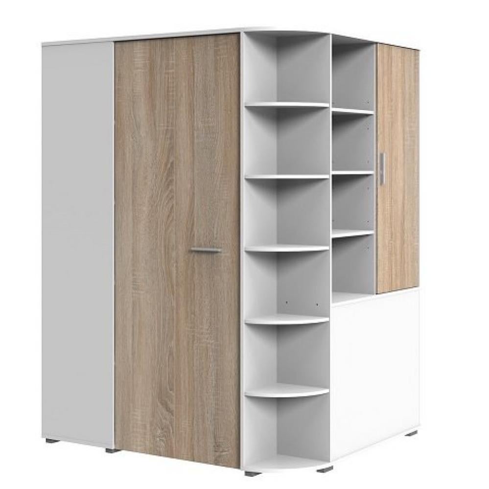 Armoire dressing d'angle VOLVERINE blanc / coloris chêne Leroy Merlin