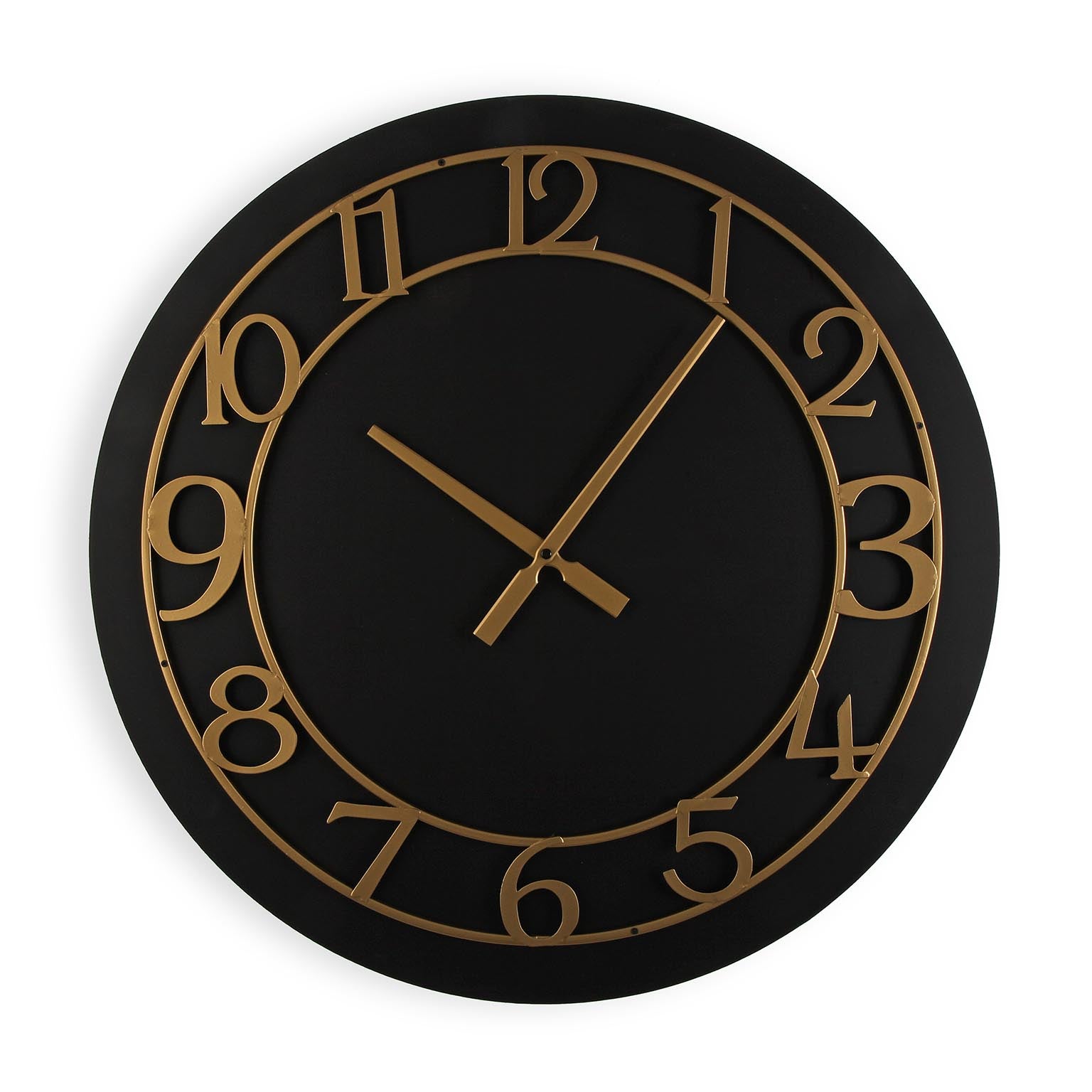 Versa beattyville reloj de pared decorativo para la cocina, el salón, el comedor o la habitación, negro y dorado, 60x4,5x60cm