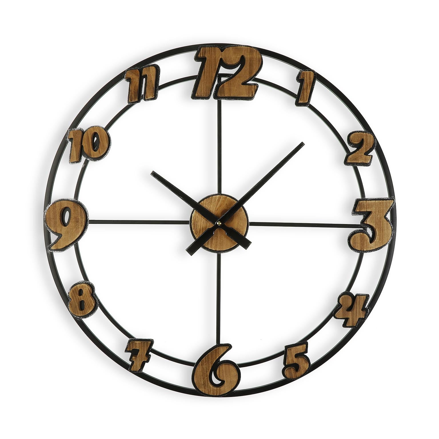 Versa hendricks reloj de pared decorativo para la cocina, el salón, el comedor o la habitación, marrón y negro, 60x4,5x60cm
