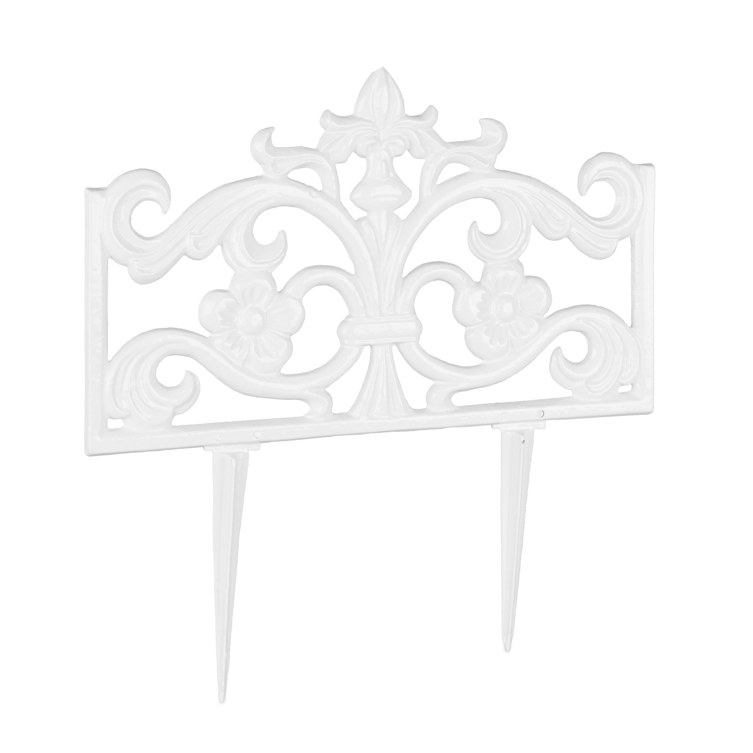 Recinzione Decorativa Da Giardino In Metallo, 10 Pannelli 42x32 Cm, Senza Scavo, Per Aiuole E Orto