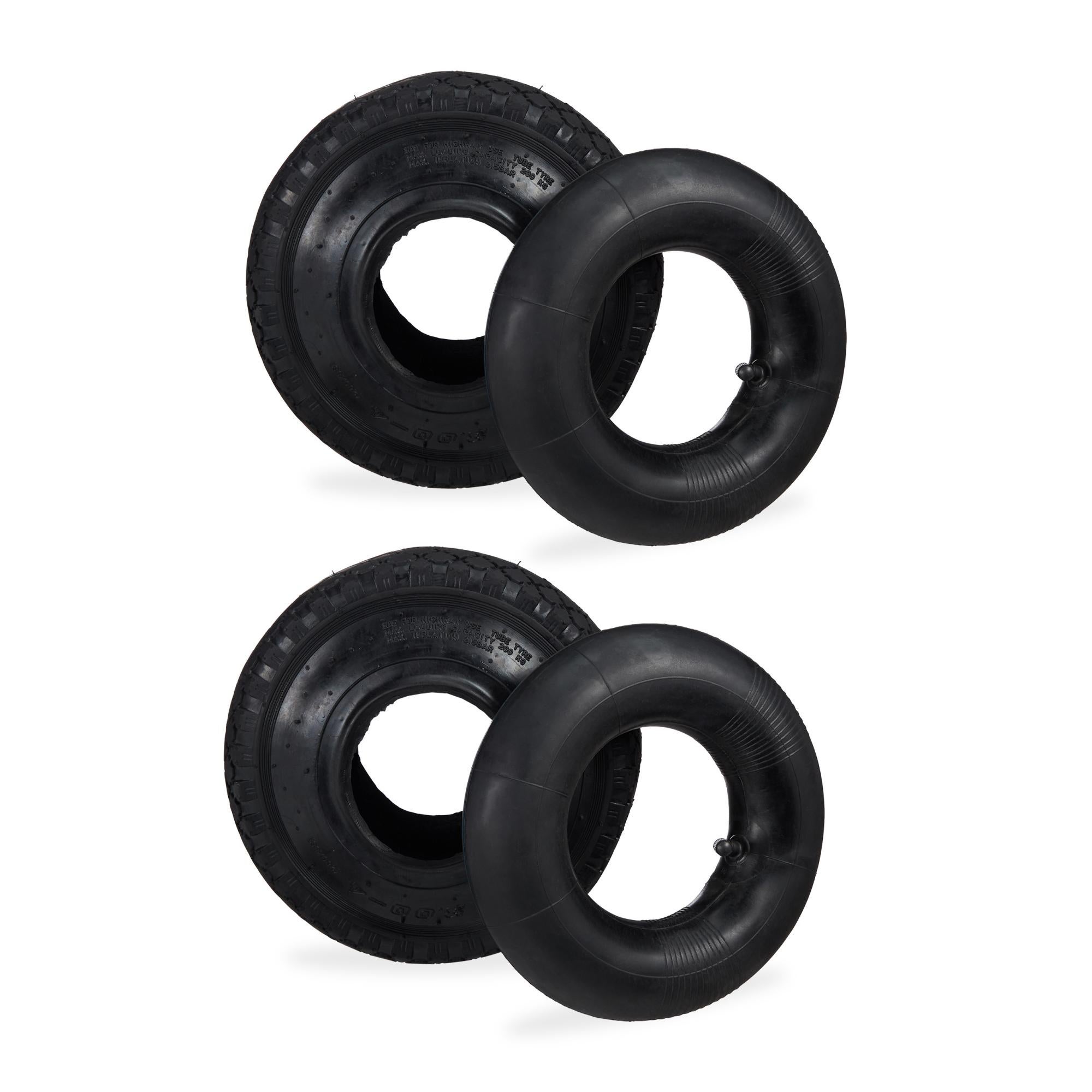 Set Da 4 Ruote Per Carriola, 4.80 4.00-8 Di Ricambio Ad Aria, Asse - Foto 8